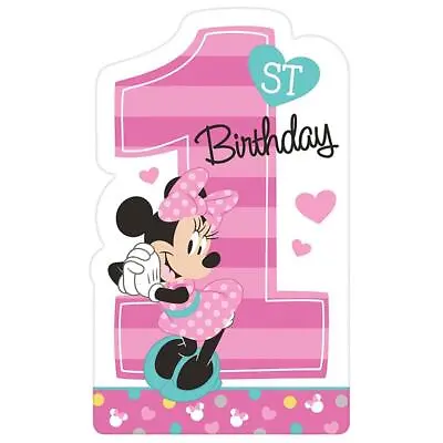 Minnie Mouse 1st First Birthday Invitations Save The Date Party Supplies 8 Count • $8.95