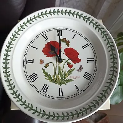 £14.99 • Buy PORTMEIRION Botanic Garden WALL CLOCK With POPPY Design 10.5  VGC