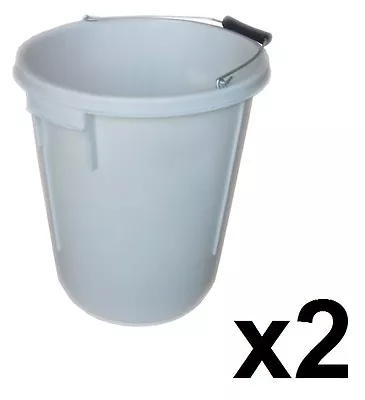 2 X 25L PLASTERERS MIXING BUCKETS 25 LITRE PLASTERING BUILDERS WATER TUB HANDLE • £14.89