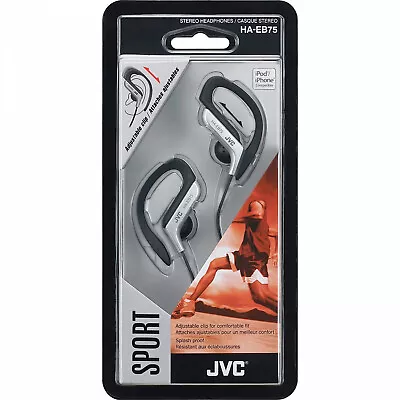 JVC Haeb75S Sport Clip Headphone Silver Earbuds In-Ear NEW! FAST SHIPPING • $9.99