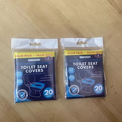£1.50 • Buy 2 X Disposable & Flushable Toilet Seat Covers Pack Of 20