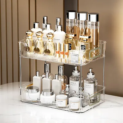 Modern Dressing Table 2 Tier Make Up Cosmetic Organiser Storage Case Box Stand • £7.95