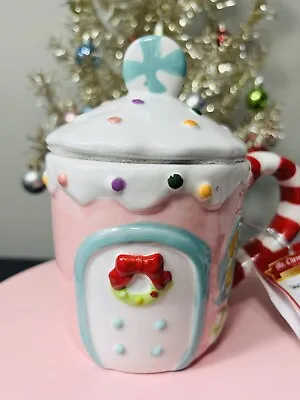 Mr. Christmas PINK Gingerbread House Mug With Lid Holiday For Coffee-Tea-Cocoa • $16