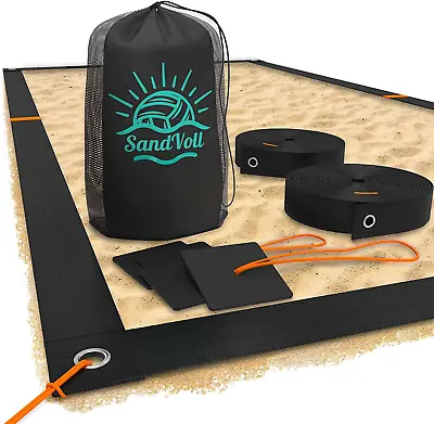 2″ Beach Volleyball Lines Set Portable Outdoor Sand Anchors & Net Bag 26.3'X • $70.99