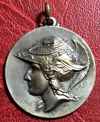 Marianne As Worrier With Helmet Serpents On It Medal By E. GRANERO COSTA • $19