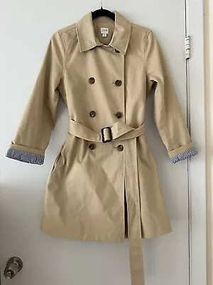 $238 New J Crew Womens Sz 2 Factory Light Beige Khaki Classic Trench Coat • $63.20