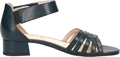 Caprice Sandals Shoes Heels Size UK 4.5 Leather 3cm Heel Wide Fit - Ocean Nappa • £32