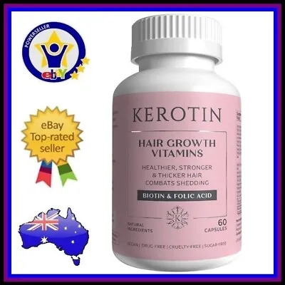 KEROTIN HAIR GROWTH VITAMINS Hair Loss DHT Blocker Supplement Biotin Folic Acid • $64.95