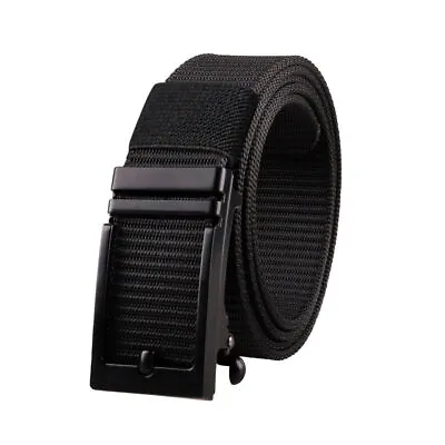 Mens Ratchet Belt Nylon Web Belts For With Automatic Slide Buckle Tactical Belt • $10.69
