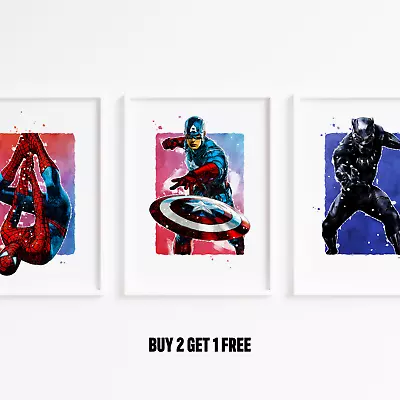 Superhero Marvel DC Art Posters/Prints Kids Gaming Bedroom Wall Art Gift • £2.99