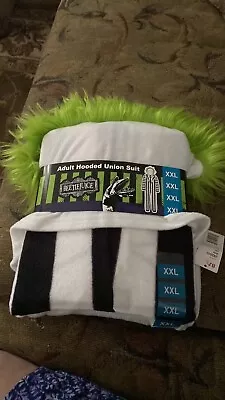 Beetle Juice - Adult Hooded Union Suit - One Piece - Jumpsuit - Romper - XXL NWT • $50