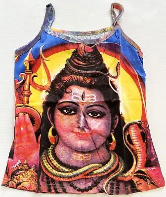 Yoga Tee Shirt Lord Shiva Print Hippie With Straps Tank Tops L-21  • $10.99