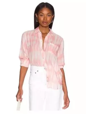 RAILS Josephine Shirt Size Small Coral Tide Button Down Pocket Button Cuff • $18