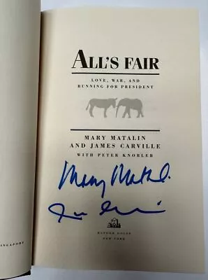 All's Fair Signed Hardcover Book James Carville + Mary Matalin With Dust Jacket • $19.95