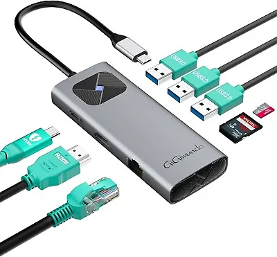 USB C Hub With HDMI 4K 60Hz PD100W Laptop Docking Station IPad Pro XPS + • £29.99
