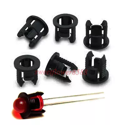 $4.99 • Buy 100 New 5mm Led Holders Black Plastic  Control Panels