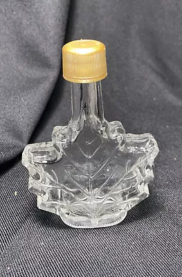 Vintage MAPLE LEAF SHAPED Small Glass Bottle GREAT CONDITION • $12