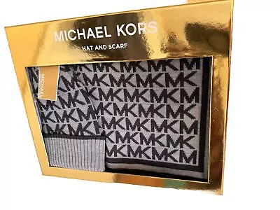 Michael Kors Womens Logo Knit Hat & Scarf 2 Piece Gift Set (New In Box) • $29