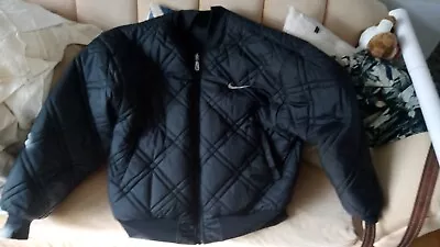 Nike Logo Diamond Quilted Black Full Zip Puffer-Style Jacket Size 2XL Lined • $39