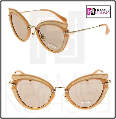 MIU MIU NOIR SILK MU05SS Cat Eye Peach Beige Gold Women Sunglasses 05S Women • $163.44