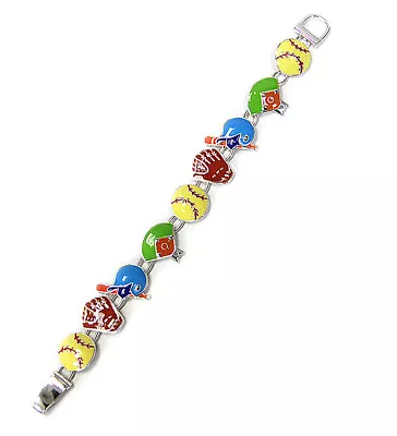 Sports Theme Multi Color Softball Magnetic Bracelet For Women Casual • $19.95