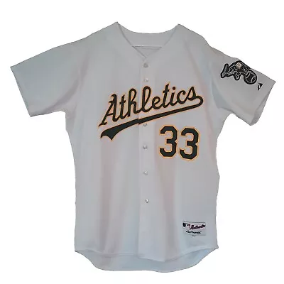 Vintage Majestic Swisher #33 Oakland Athletics Baseball Jersey Mens 46 USA Made! • $99.99