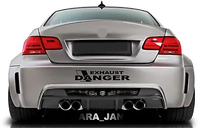 DANGER EXHAUST Sport Car Sticker Decal Turbo Racing Stripe Bumper Logo Emblem  • $24.61