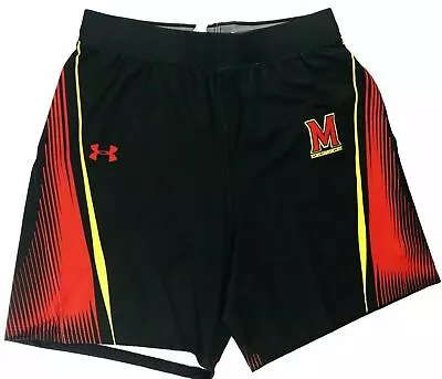 Under Armour Maryland Rack Showtime Lacrosse Short Men's Large Black Red UJLSS1M • $9