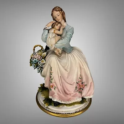 Vintage Capodimonte Mother And Child Figurine With Hang Tag • $212.48