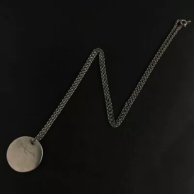 TIFFANY&CO. Silver 925 Round Plate Pendant Necklace/5Y0195 • $1