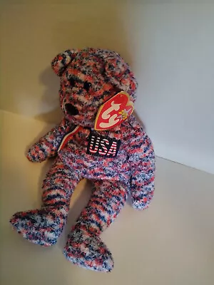 Beanie Baby Bear U. S. A. July 4 2000 Retired • $7.99