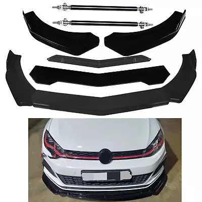 For VW GOLF MK7 MK7.5 GTI GTD R Front Bumper Lip Splitter Spoiler + Strut Rods • $49.99