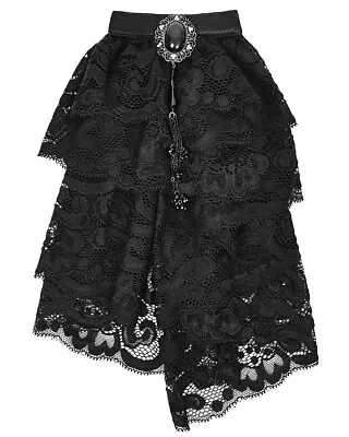 Punk Rave Regency Cravat Jabot Tie Black Lace Gothic VTG Steampunk Aristocrat • $18.63