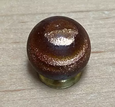 RARE GOLDSTONE MARBLE BULLSEYE BANDED 19/32  / 15.1mm METALLIC COPPER GOLD COLOR • $19.99