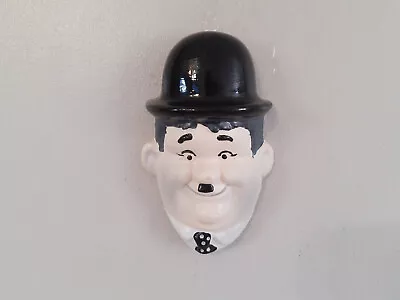 Vintage Wall Hanging Plaque Oliver Hardy Ceramic Mask Home Wall Office Decor • £19.95