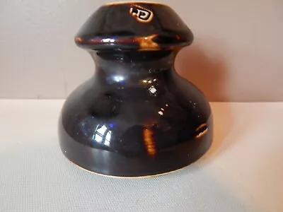 Vintage Brown Ceramic TELEPHONE POLE INSULATOR W/Saddle Shaped Top~#3 • $8.99