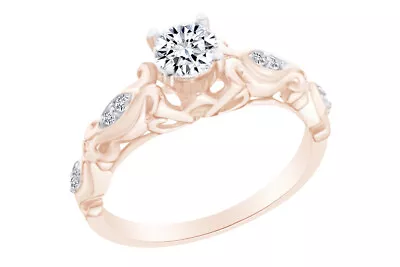 1/2ct Vintage Round Diamond Solitaire Engagement Ring 14K Gold • $540.52