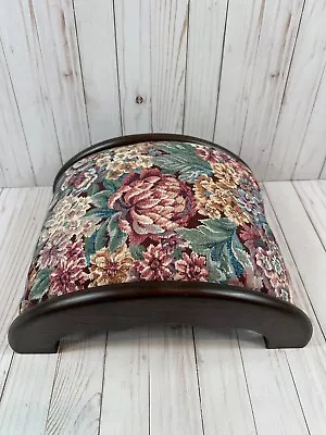 Beautiful Vintage Style Wooden Foot Stool With Floral Tapestry Pattern • $70