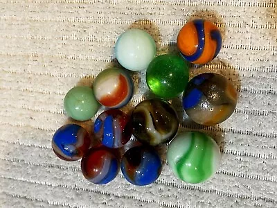 12 Vintage Glass Marbles Estate Auction Find GLOWS ~ 1950's  B6 • $9.99