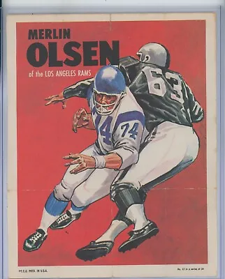 1970 Topps Football MERLIN OLSEN Poster Insert #17 Los Angeles RAMS HOF 📈LOOK • $19.99