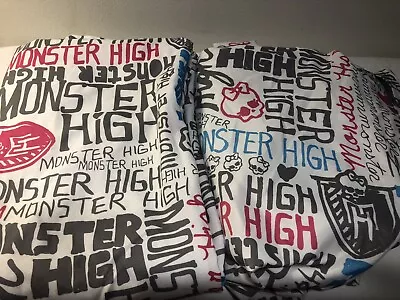 Monster High Twin Sheet Set 3 Pc Flat & Fitted Sheet And Pillowcase Be Yourself • $21.12