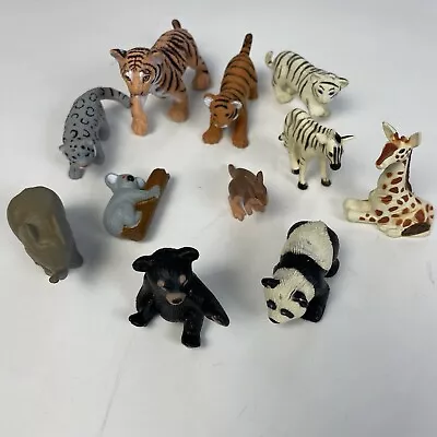 Lot Of 11 K&M International Miniature Toy Plastic Animal Figures Panda Tigers • $15