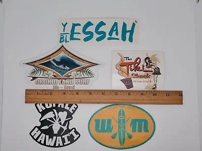 Vintage Hawaiian Surfing Decal Stickers (5) Waterman Tiki Shack Kupale • $8.50