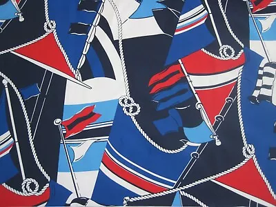 RALPH LAUREN CURTAIN FABRIC Schooner Novelty 3.6 METRES NAUTICAL THEME REGATTA • £69.99