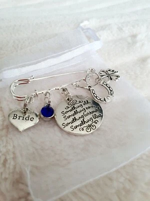 £4.99 • Buy Bride Gift, Clip On, Something Blue Charm, Good Luck, Wedding Gift, Horse Shoe
