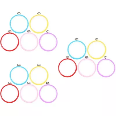  15 Pcs DIY Plastic Embroidery Hoops Quilting Frame Round Cross Stitch • £48.39