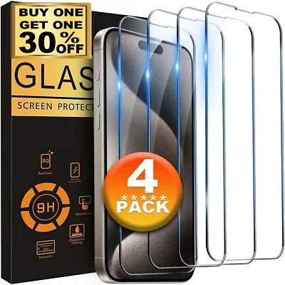 4x Tempered Glass Screen Protector For IPhone 15 14 13 12 11 Pro Max X XS XR 8 7 • $5.99