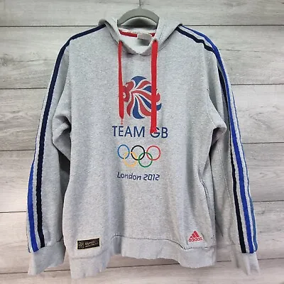 Adidas Mens Hoodie Grey Olympics Team GB Pullover Jumper Sweater London 2012 • £16.99