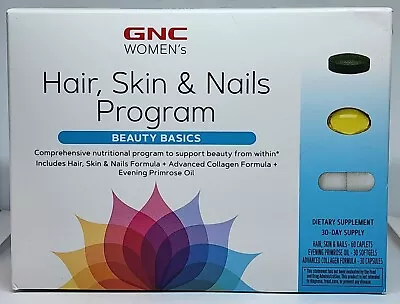 GNC Women's Hair Skin & Nails Beauty Basics 30 Day Beauty Program New In Box • $15