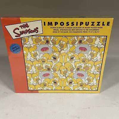 SIMPSONS DONUT IMPOSSIPUZZLE 2003 Homer 550 Piece Jigsaw Brand New Sealed • £14.99